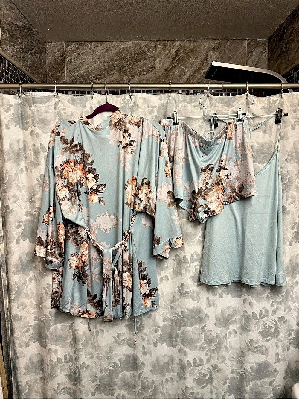 3PC SET Floral 3-Piece Pajama Set mint green XL NWT
